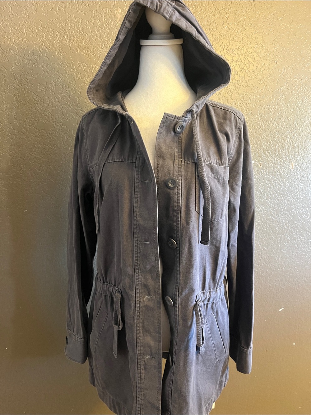 bp Hooded Utility Jacket in Charcoal Gray